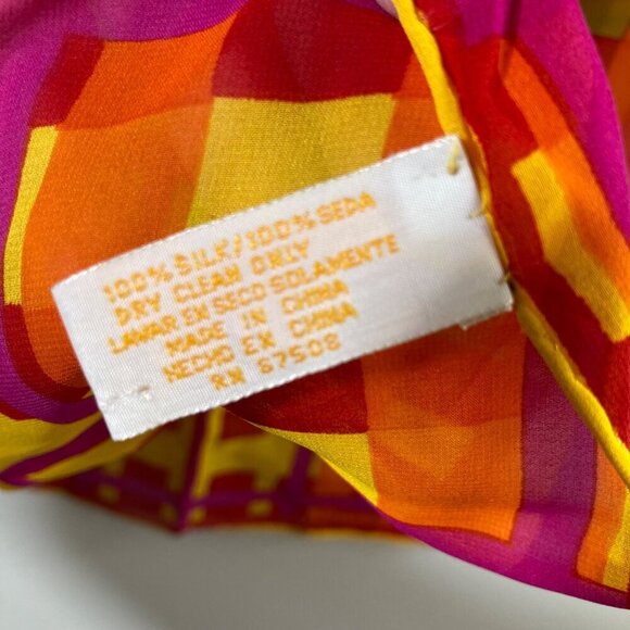 Womens Elaine Gold Silk‎ Scarf Collection XIIX Geometric Design 10.5 x 52" - Picture 8 of 8